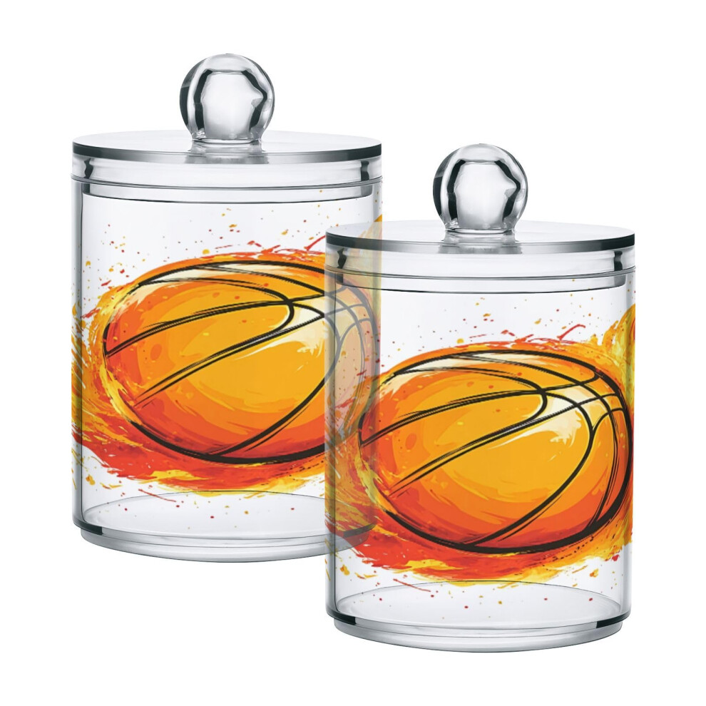 Holder 14oz Clear Plastic Apothecary Jars with Lids for Dust Cotton Swab and Ball Storage