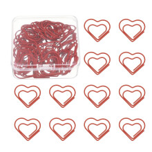 Heart Shaped Paper Clips Metal Cute Decorative Smooth Edge for Office School Scrapbooking 50pcs Grass Green