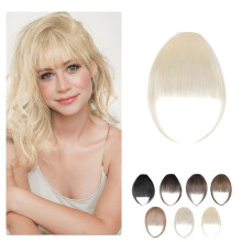 Clip in Bangs Human Hair 613 Bleach Blonde Remy Fringe for Women Heat Styling and Daily Wear