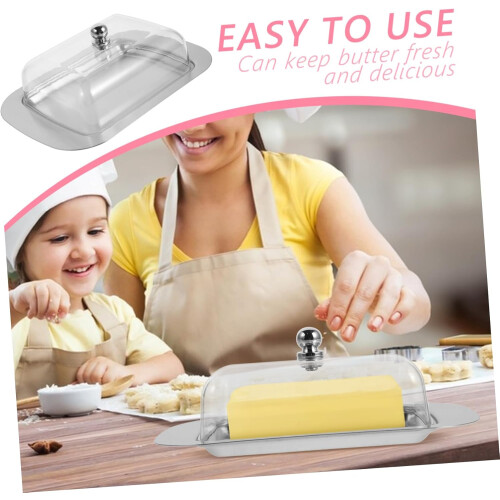 Butter Dish with Lid for Kitchen Storage, Compact Cheese Container, Elegant Multiuse Design 2