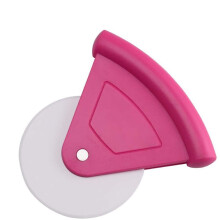 Pizza Cutter Wheel with Ergonomic Safe Grip for Effortless Pizza, Cake and Bread Slicing, Pink
