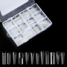 288 Pcs Nail Extension Forms for Acrylic Gel, 12 Shapes Reusable Molds with Precise Length Scale
