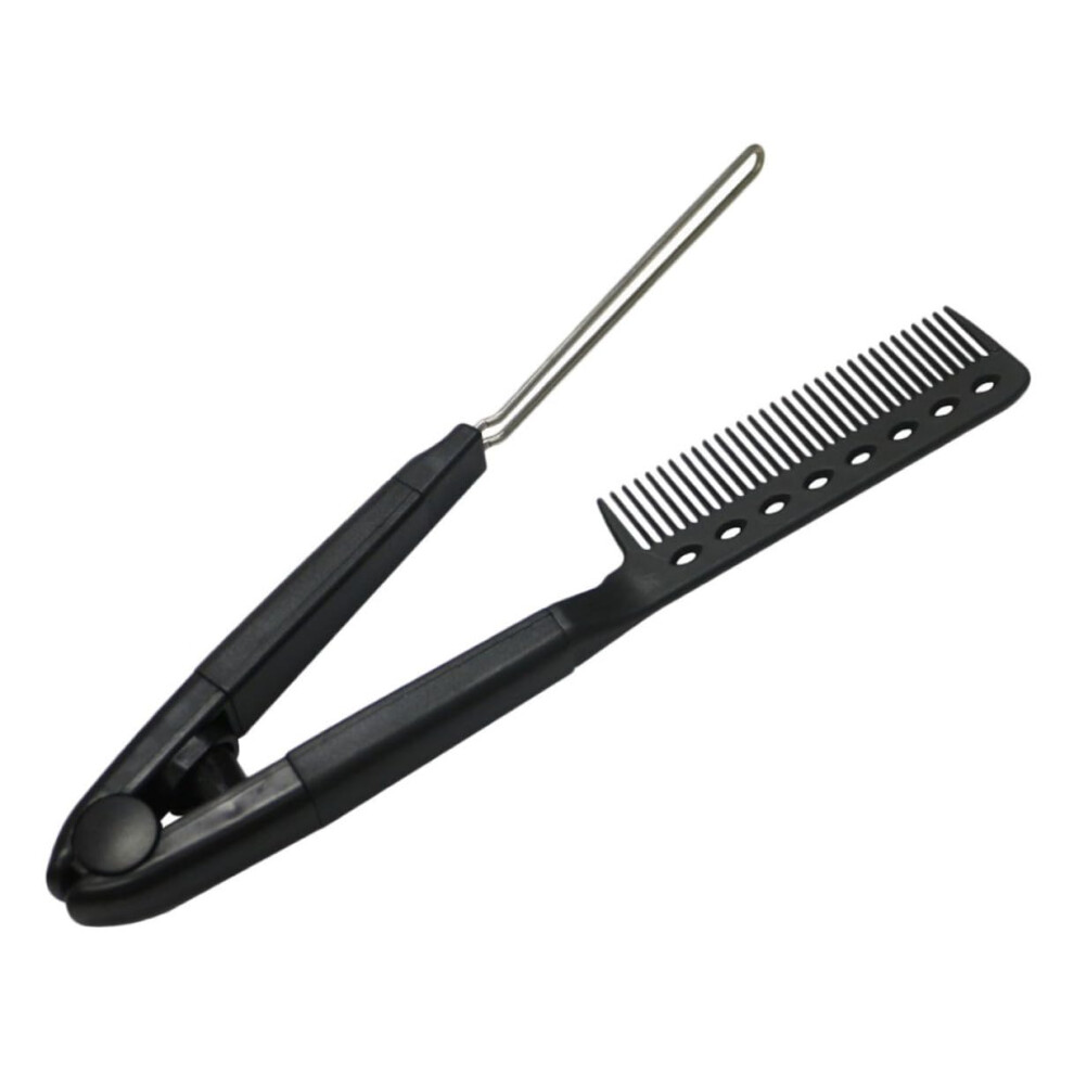 Unisex Vshaped Hair Straightening Comb With Frizz Reduction And Ergonomic Grip For Smooth Styling