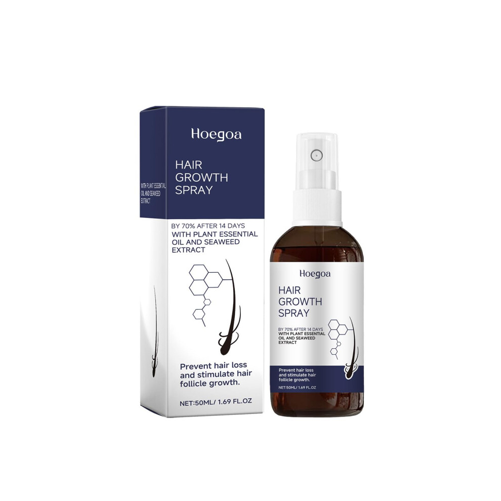 Hair Growth Spray with Essential Oils and Seaweed, Anti Hair Loss Treatment for All Scalp Types, 1.69 fl oz