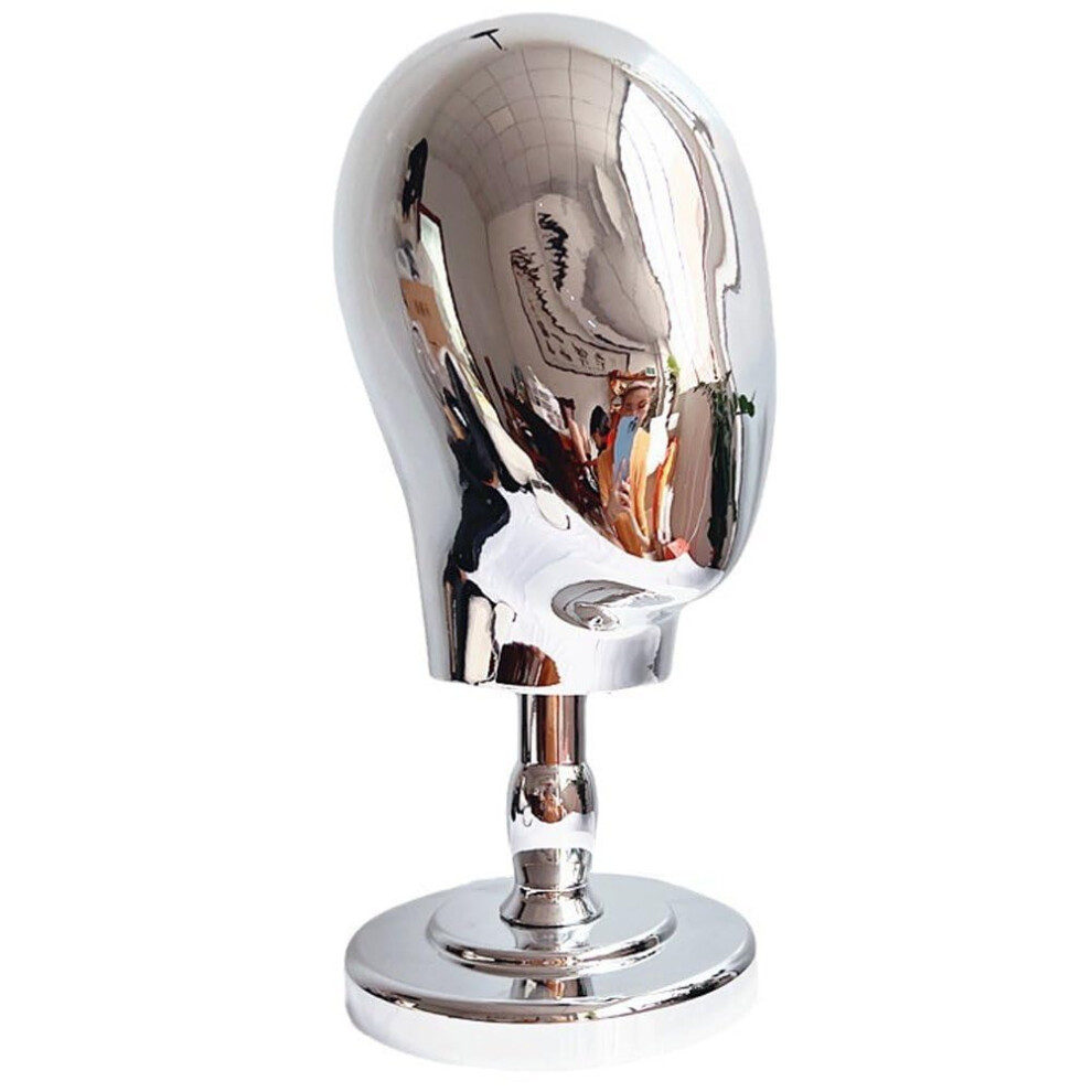 Unisex Silver Wig Stand For Drying And Styling With Plastic Mannequin Head For Wigs And Hats