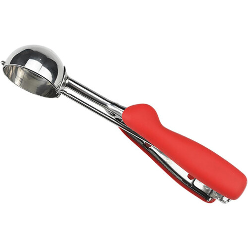 Small Red Silicone Ice Cream Scoop with Ergonomic Grip for Fruit and MultiPurpose Scooping 1