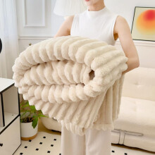 White Faux Rabbit Fur Throw Blanket for Couch and Bed, Thick DualSided Warm 100x150cm