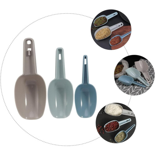 Plastic Ice Scoop and Flour Scoop Set with Ergonomic Grip for MultiPurpose Kitchen Use 1
