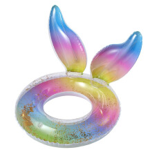 Kids Swim Ring with Clear Sequins, Safe PVC Inflatable Pool Float for Toddlers Party 90