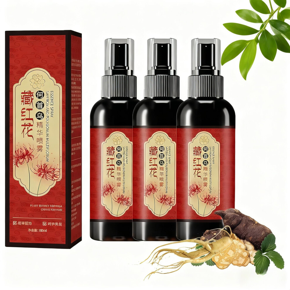 Saffron Essence Hair Shine Spray 3 Pcs, Herbal Anti Frizz Moisturizing Spray for Instant Shine