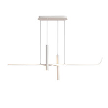 LED Linear Pendant Light Adjustable Modern Chandelier for Dining Room Kitchen Island 4000K White 120cm