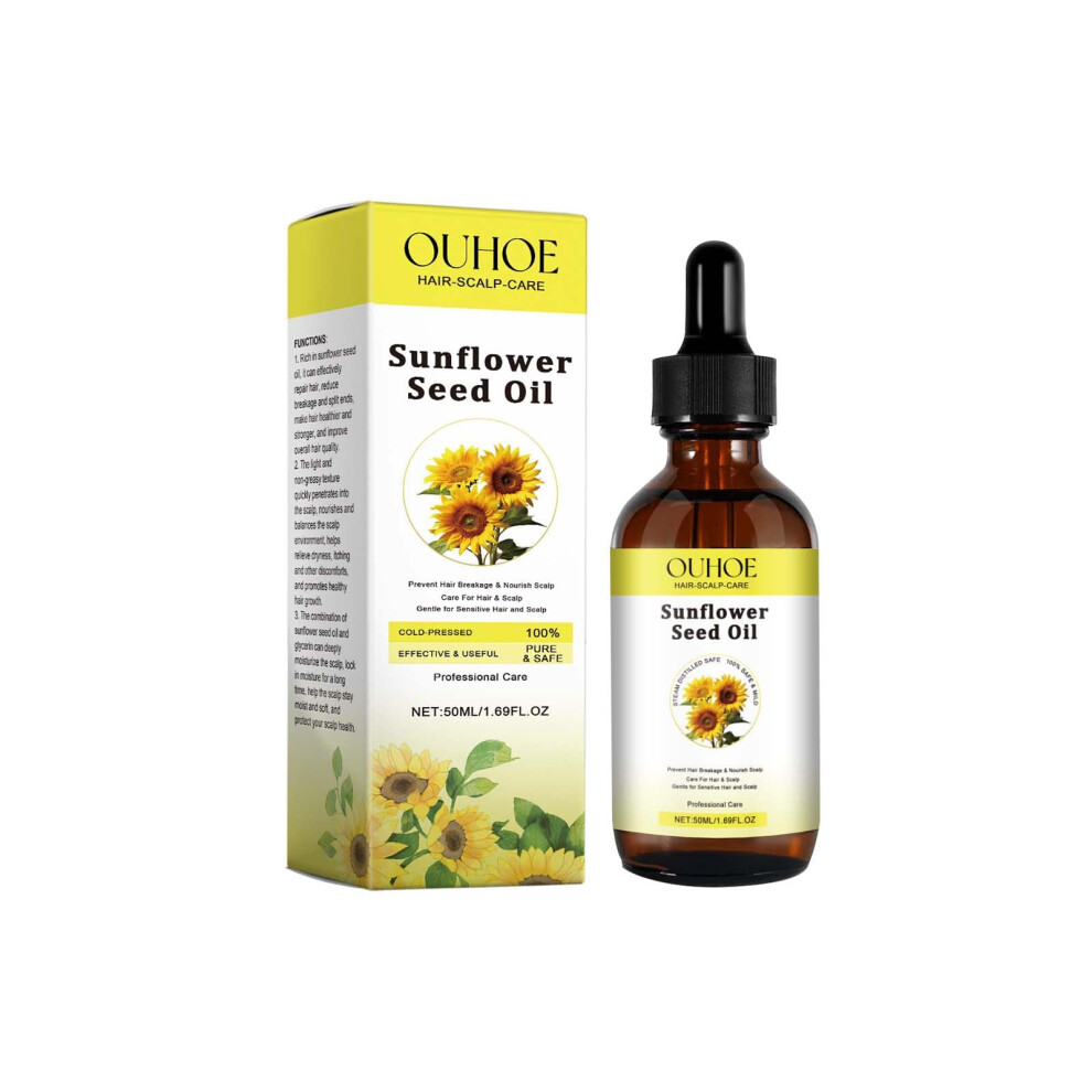 Hair Growth Oil for Women with Sunflower Seed, Deep Hydration and AntiBreakage Scalp Treatment, 1.69oz