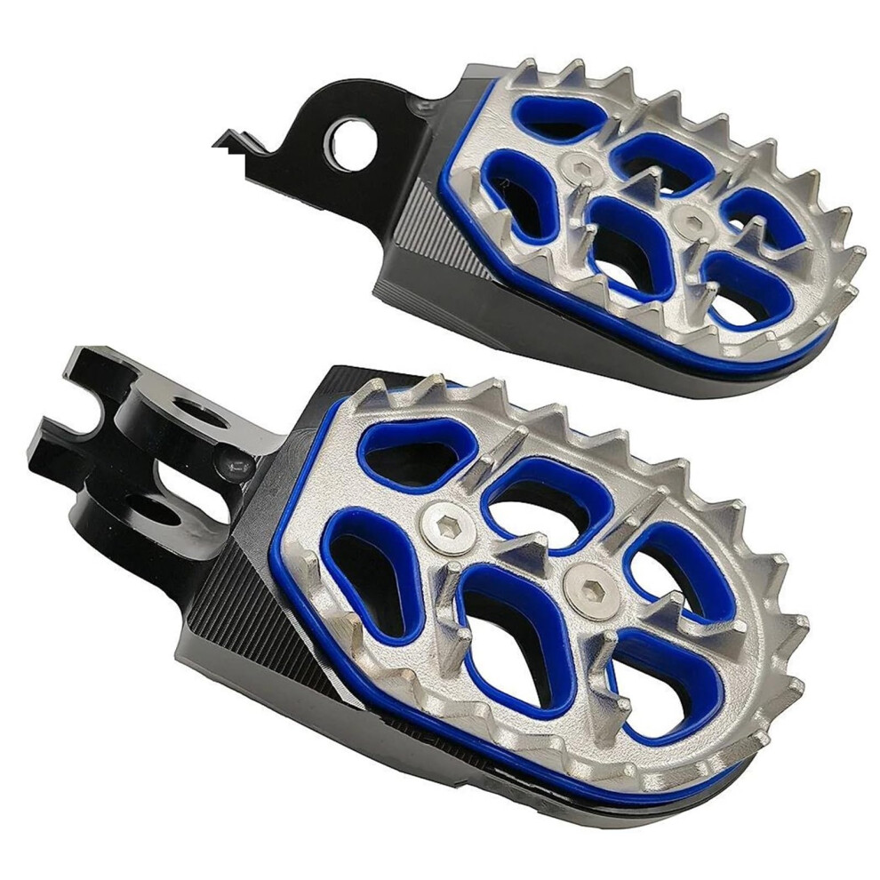 Aluminum Motorcycle Foot Pegs For Crf250x Crf450r Nonslip Wide Surface Enhanced Stability Blue 9053599989561
