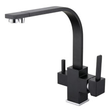 Solid Copper 3 Way Kitchen Mixer Tap with Tri Flow and 360 Swivel Spout