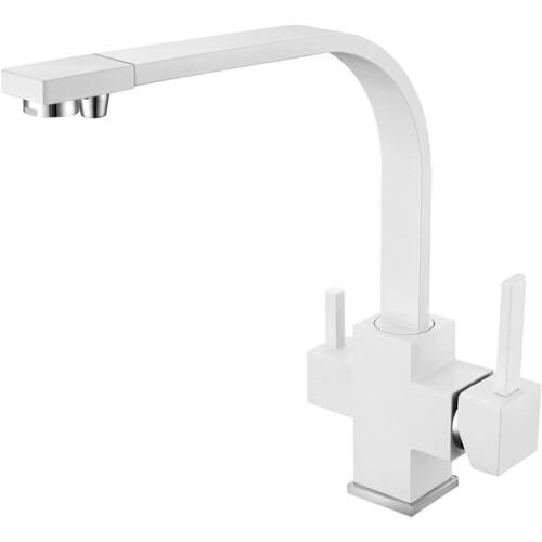 Solid Copper 3 Way Kitchen Mixer Tap with Tri Flow and 360 Swivel Spout 1