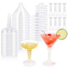50 Pack Plastic Martini Glasses Disposable and Reusable Cocktail Cups 5/3.4oz for Parties Weddings
