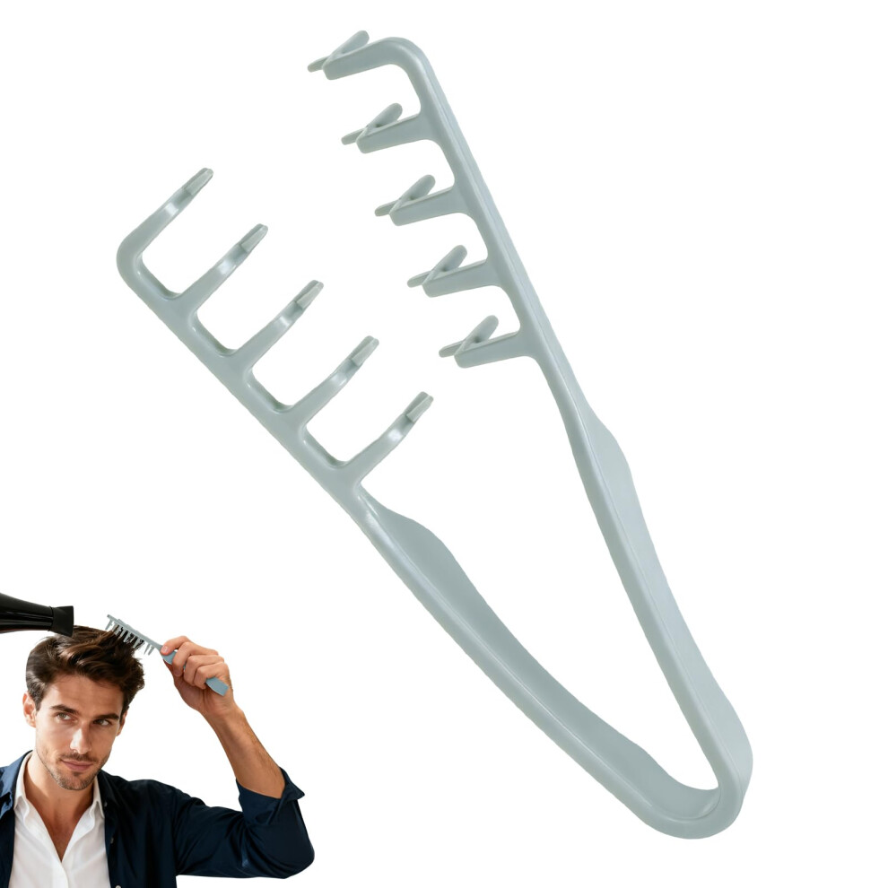 Unisex Grey Volumizing Hair Comb With Rootlifting Wide Teeth For Men And Women, Wide Tooth Styling Tool