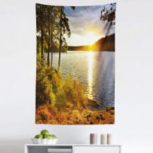 Wall Hanging Tapestry Sunset Forest Lake Fabric Wall Art 30x45 Vivid Color for Bedroom Decor