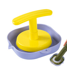 Garlic Press and Grinder with BuiltIn Container, Multipurpose Manual Vegetable Crusher Yellow