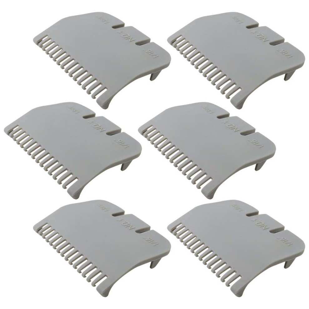 Grey 6Pcs 1.5Mm Snapon Guide Combs Set For Wahl Clipper For Precise Short Cutting
