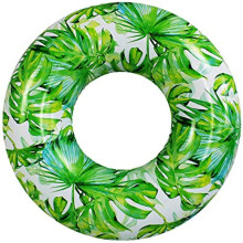 Inflatable Pool Float with Removable Beach Ball, Durable PVC Swim Ring for Adults and Kids