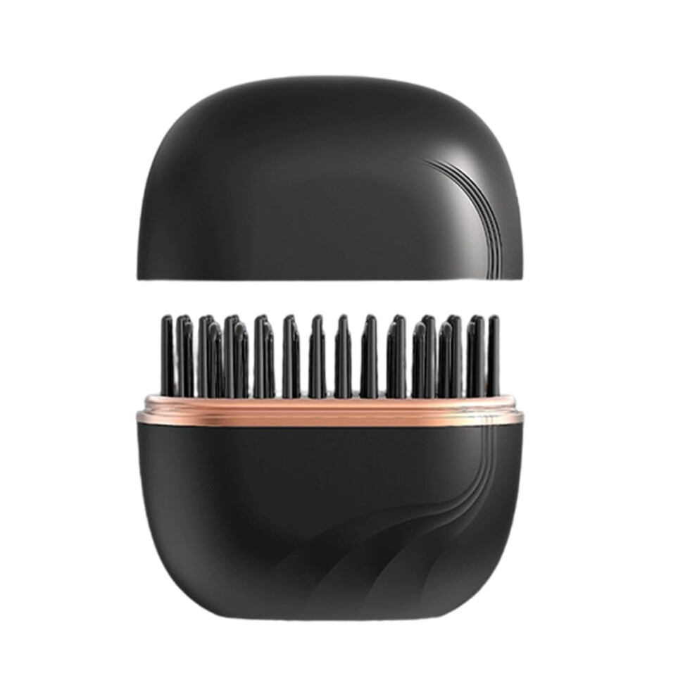 Black Cordless Hair Straightener Brush With Fast Heating Antiscald Design, Usb Rechargeable,