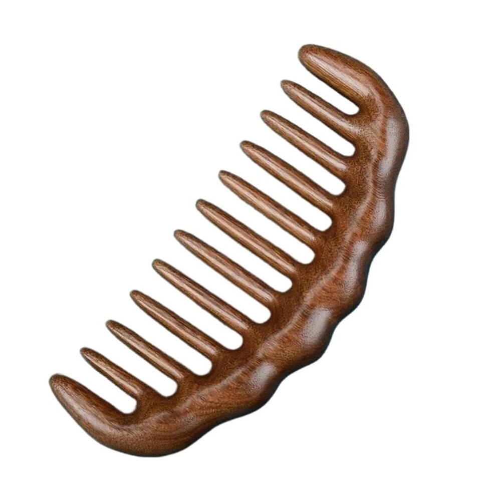 Wooden Hair Comb Wide Tooth Handmade Sandalwood for Detangling and Gentle Scalp Massage