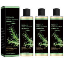 Organic Rosemary Hair Growth Shampoo with Keratin for Dry Damaged Hair, Volumizing, 3 Pcs