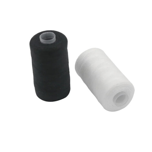2-pack 500m Polyester Sewing Thread, Strong and Durable, Black and White, for Hand and Sewing Machines