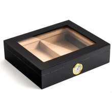 Cigar Humidor with Glass Hygrometer, Cedar Cigar Box for Humidity Control and Storage