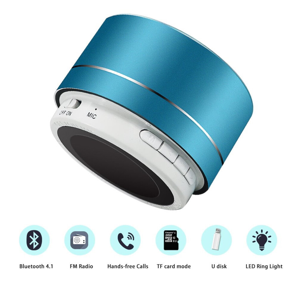 Amerteer Portable Tooth Speaker With Mic, Handsfree, Aux, Tf Card, Hd Sound, Bass - Compatible With Iphone, Ipad, Android (Blue) Blue 9377112386089