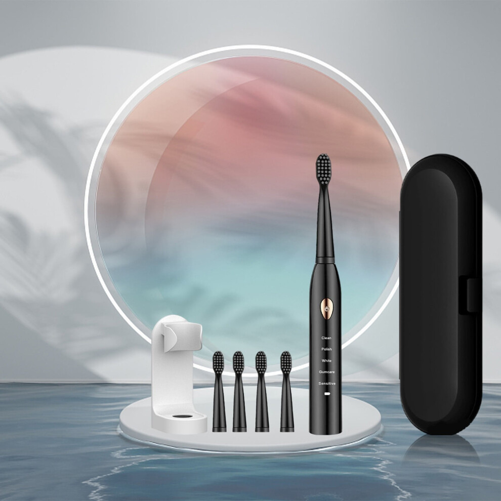 VALSEEL Electric Toothbrush, 4 Heads, 5 Modes, IPX7 Waterproof, Fast Charging, Long Lasting, compatible with replacement heads