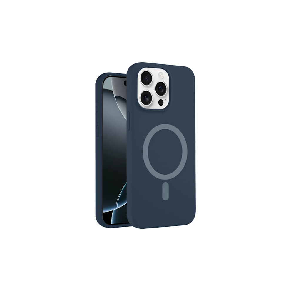 Compatible With Iphone 16 Pro Max Pure Color Liquid Silicone Magsafe Case Royal Blue 9377112387017