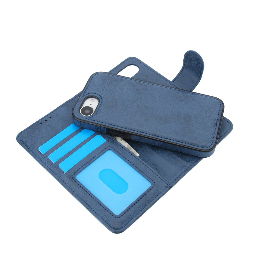 Compatible With Iphone 16E - Practical Stylish Wallet Case Dark Blue 9377112387246
