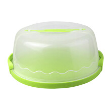 10 Inch Cake Carrier with Lid and Secure Double Buckle, Dustproof Round Storage Container Green