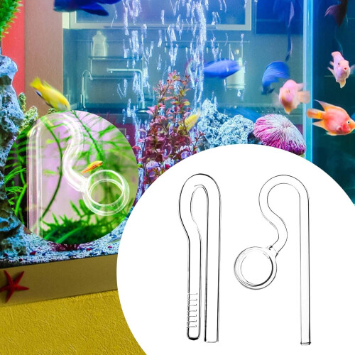 Aquarium Lily Pipe Glass Filter Inflow Outflow Set with Surface Skimmer 10mm Adjustable Flow 1