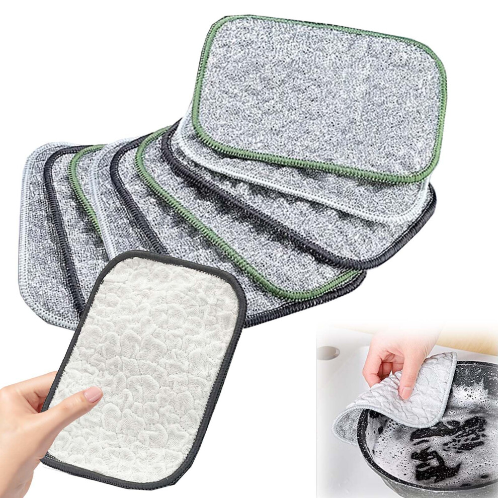 Dualsided Dishcloth With Steel Wool And Cotton, Reusable Non Scratch Scrubber For Kitchen And Sinks 9455672646314