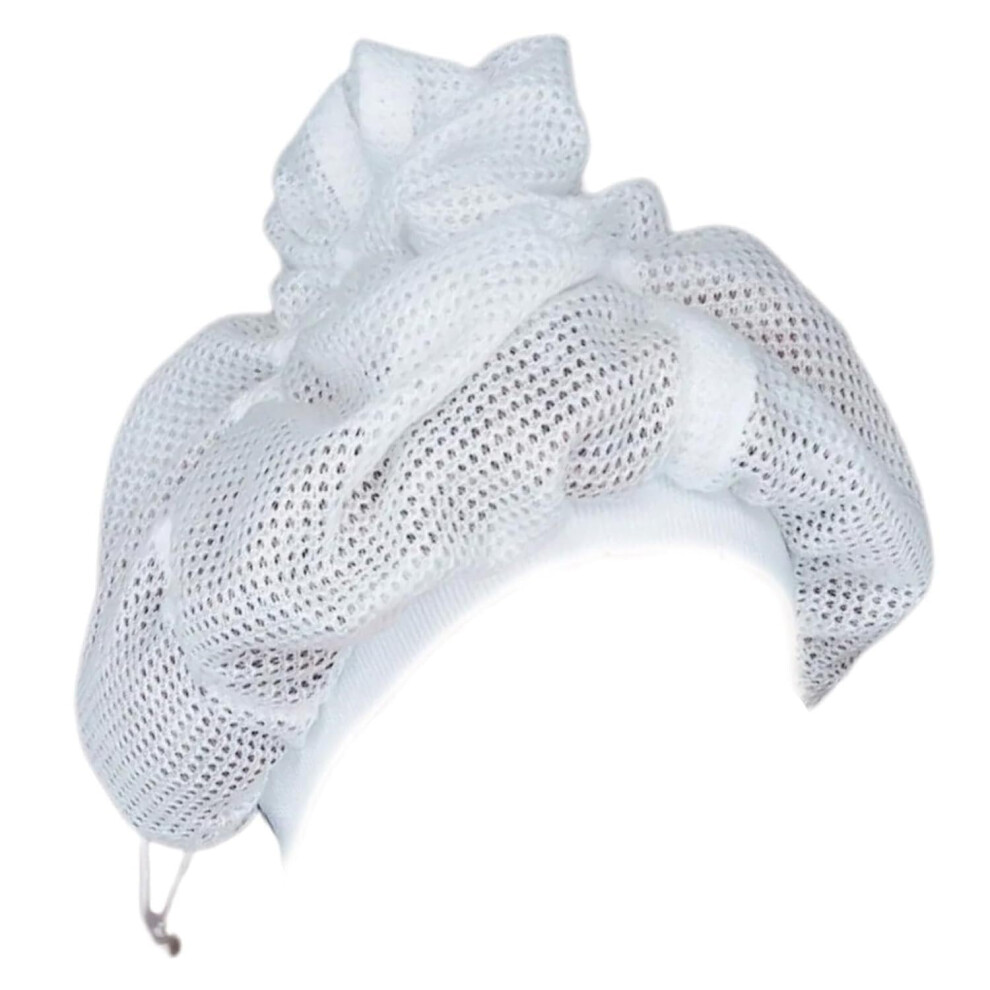 Curly Hair Drying Cap with Adjustable Strap, Satin Mesh Bonnet for Overnight Curl Preservation