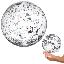 2pcs Inflatable Beach Balls with Sparkling Sequin Design and Air Pump for Pool Parties