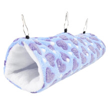 Small Pet Hammock Plush Hanging Tunnel Bed for Guinea Pig Ferret Hamster Chinchilla Cage