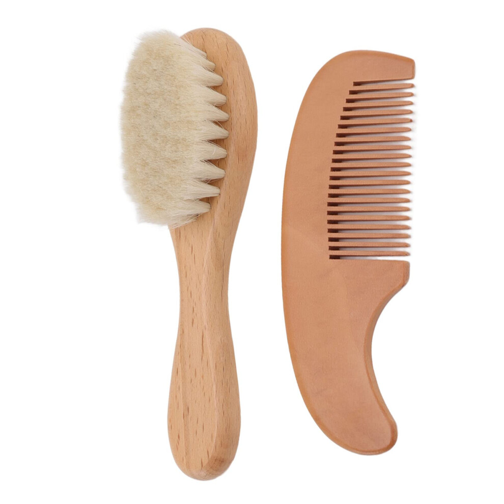 Unisex Men's Hair Brush And Wooden Beard Comb Set With Soft Goat Hair Bristles For Gentle Scalp Care