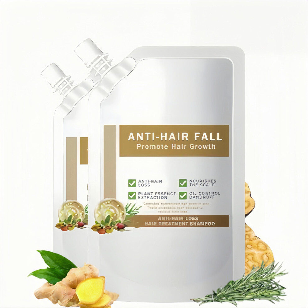Anti Hair Loss Shampoo for Women and Men, Herbal Hair Growth with Ginger Extract, 2 PCS