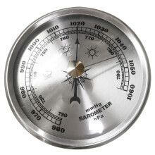 3 in 1 Indoor Outdoor Weather Station with Barometer Thermometer Hygrometer, Wall Mounted Silver