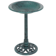 Vintage 28 Inch Pedestal Bird Bath and Feeder, Resin Garden Decor for Outdoor Yard