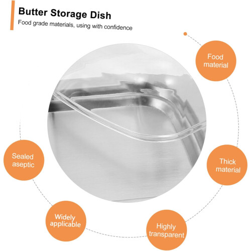 Butter Dish with Lid Stainless Steel Rectangular Container for Keeping Butter Fresh and Elegant Table Organization 2