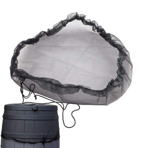Rain Barrel Mesh Cover with Drawstring for Clean Water, Durable Netting Screen Filter 100cm
