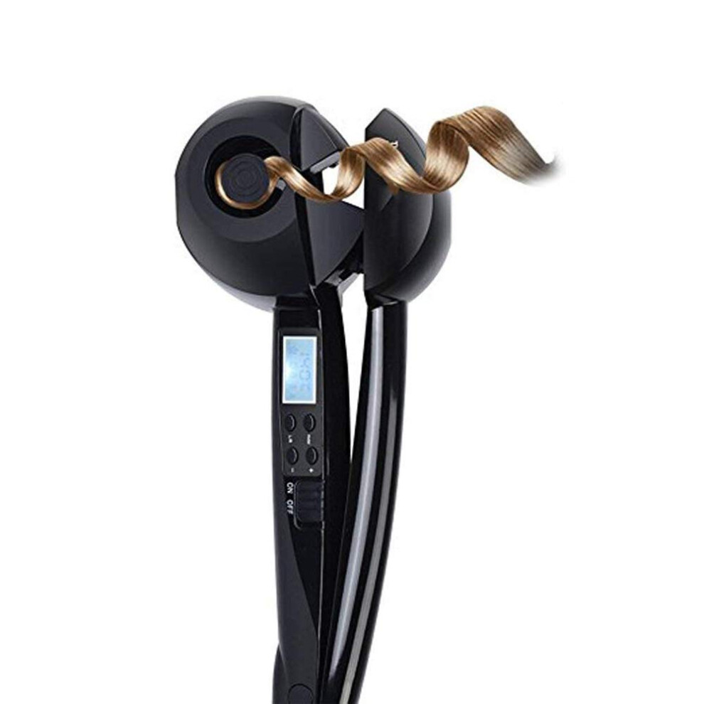 Automatic Steam Hair Curler with LCD Display, Tourmaline Ceramic, Dual Voltage, Frizz Control