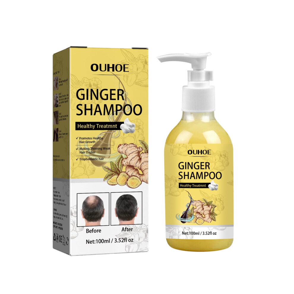 Ginger Shampoo for Hair Loss, Healthy Hair Growth and Scalp Refreshing Formula, 100ml