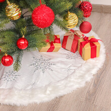 Christmas Pearl Snowflake Christmas Tree Skirt Christmas Tree Decoration Apron Tree Skirt Christmas Decorations