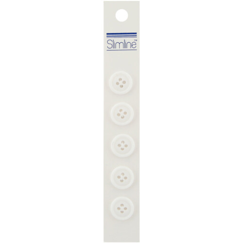 Blumenthal Lansing Slimline Buttons -White 4-Hole 5/8 inch 5 Per Pkg